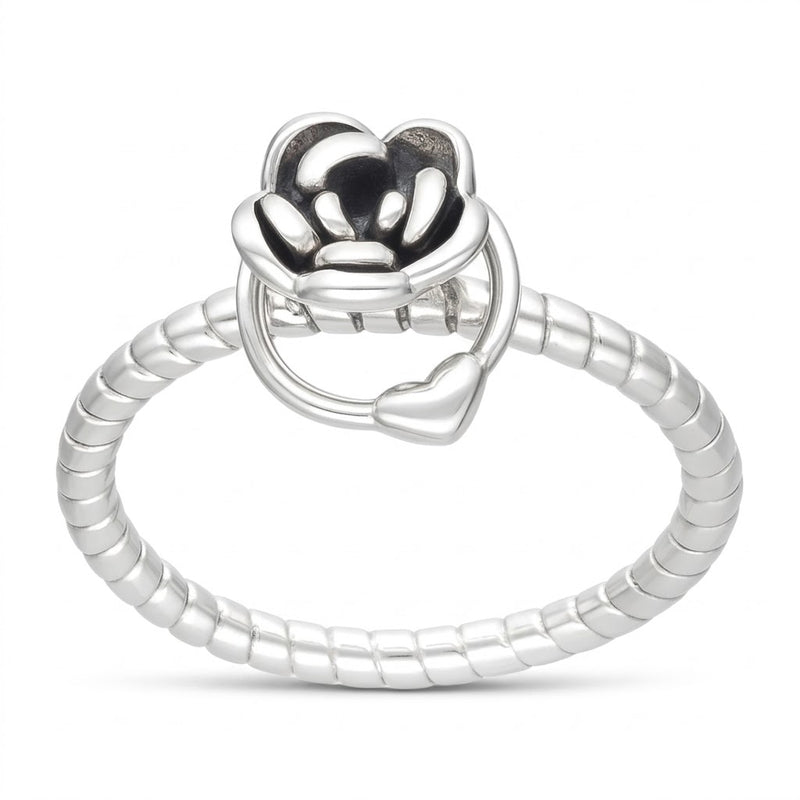 Anillo Flor Argolla Corazón