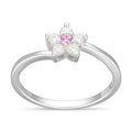 Anillo Flor Circón Rosa
