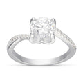 Anillo Solitario Moissanita Microcircones Laterales