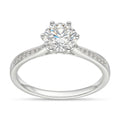 Anillo Solitario Moissanita Microcircones Laterales