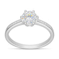 Anillo Solitario Moissanita Microcircones Laterales