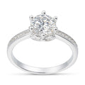 Anillo Solitario Moissanita Microcircones Laterales