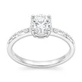 Anillo Solitario Moissanita Microcircones Laterales