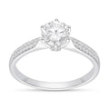 Anillo Solitario Moissanita Microcircones Laterales