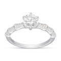 Anillo Solitario Moissanita Microcircones Laterales
