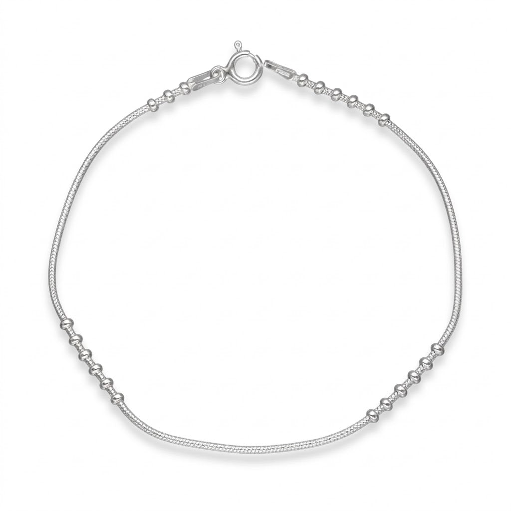 Pulsera Cola Topo Diamantada con Esferas 1 x 2 mm