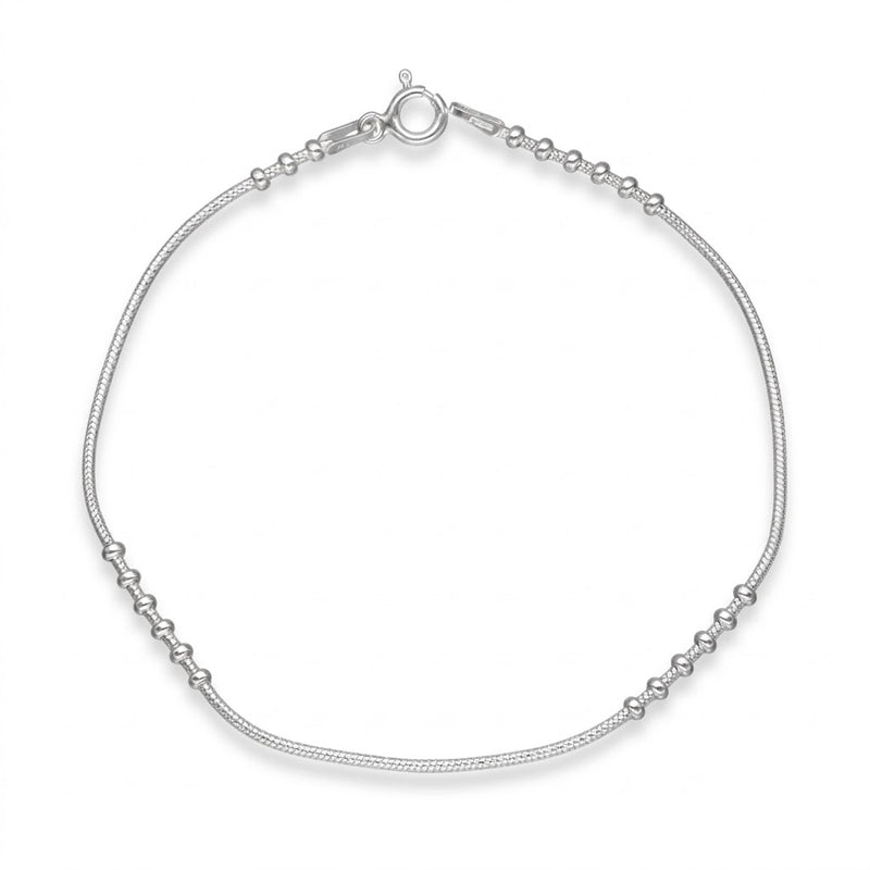 Pulsera Cola Topo Diamantada con Esferas 1 x 2 mm