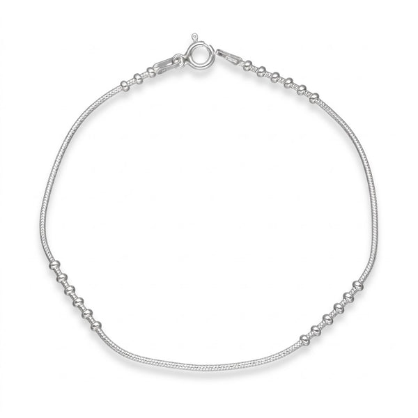 Pulsera Cola Topo Diamantada con Esferas 1 x 2 mm
