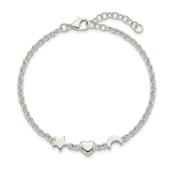 Pulsera Tradicional Estrella Corazón Luna