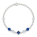 Pulsera Corazones Cristales Swarovski® Azules y Blancos 2.9 mm