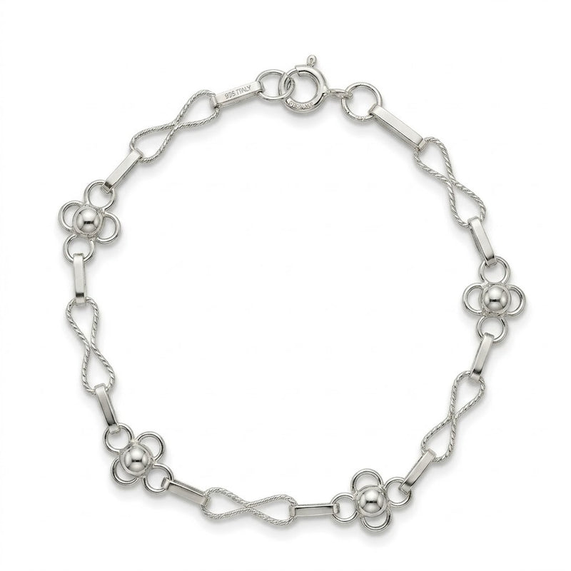 Pulsera Flores Infinitos Facetados 5 x 10.5 mm