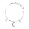 Pulsera Tradicional Martillada Luna Estrellas 2.5 mm