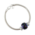 Pulsera Tipo Pandora Cristal Azul 3 mm