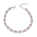 Pulsera Rectangular Circones Baguette Púrpura 4.9 mm
