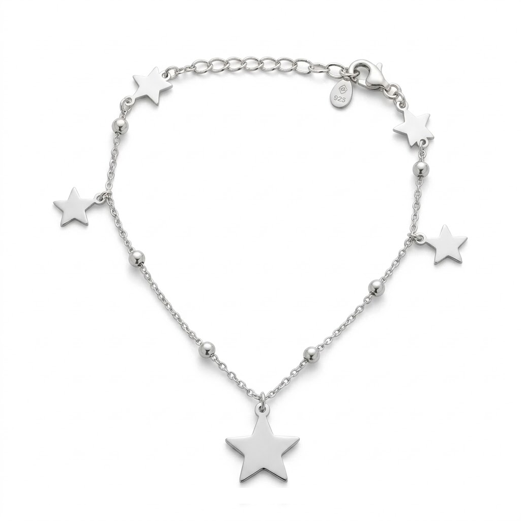 Pulsera Rolo Estrellas Esferas 1.2 x 3 mm