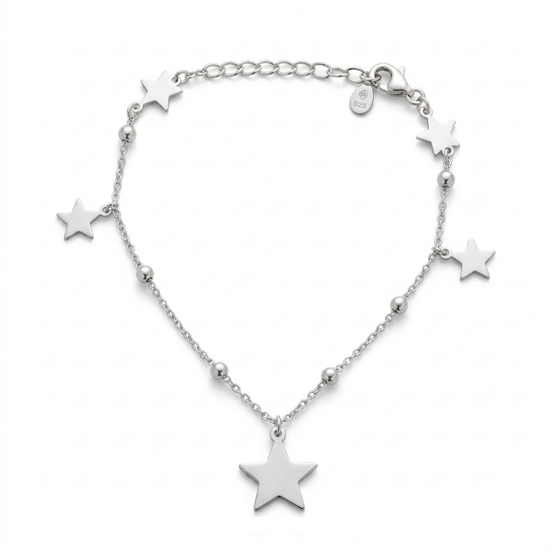 Pulsera Rolo Estrellas Esferas 1.2 x 3 mm
