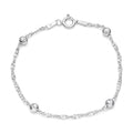 Pulsera Singapur Esferas Facetadas 2 x 4 mm