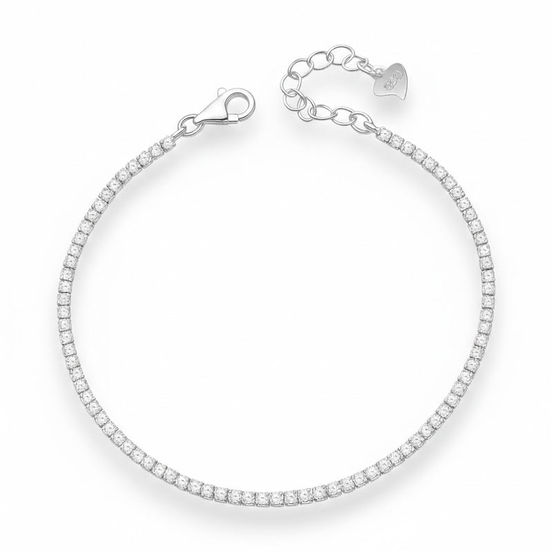 Pulsera Tenis Circones Blancos 2 mm