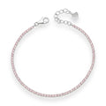 Pulsera Tenis Circones Rosas 2 mm