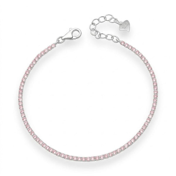 Pulsera Tenis Circones Rosas 2 mm
