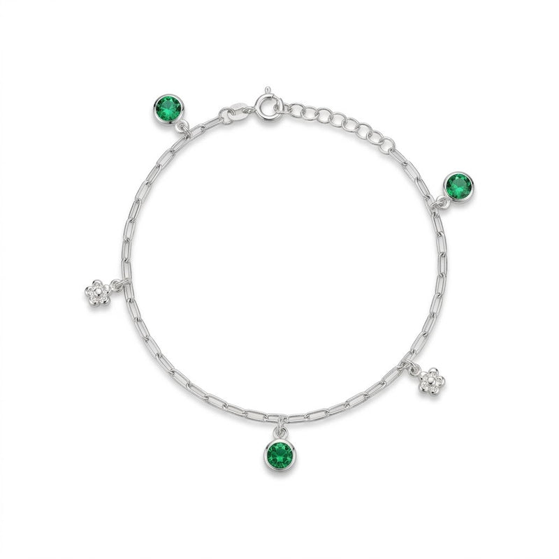 Pulsera Tradicional Circones Verdes Flores 2 mm