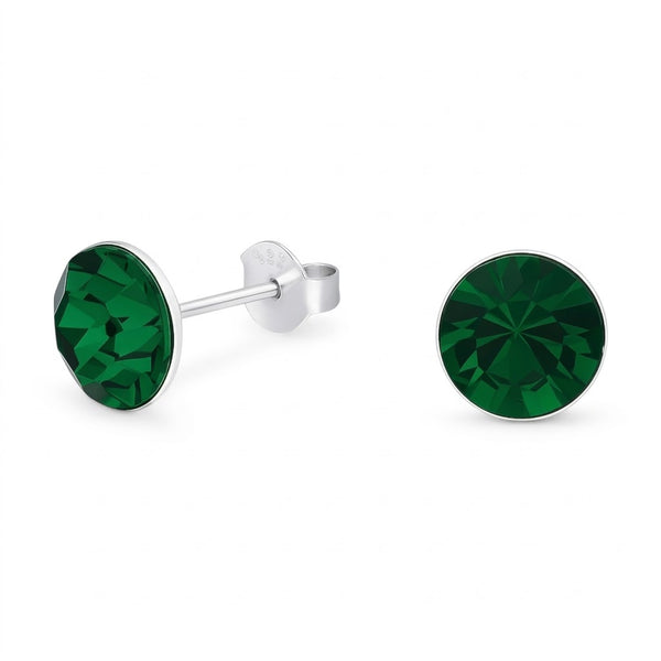 Aros Pegados Cristal Swarovski® Circular Verde 8 mm