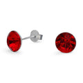 Aros Pegados Cristal Swarovski® Circular Rojo 8 mm