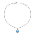 Tobillera Pelotitas Corazón Azul