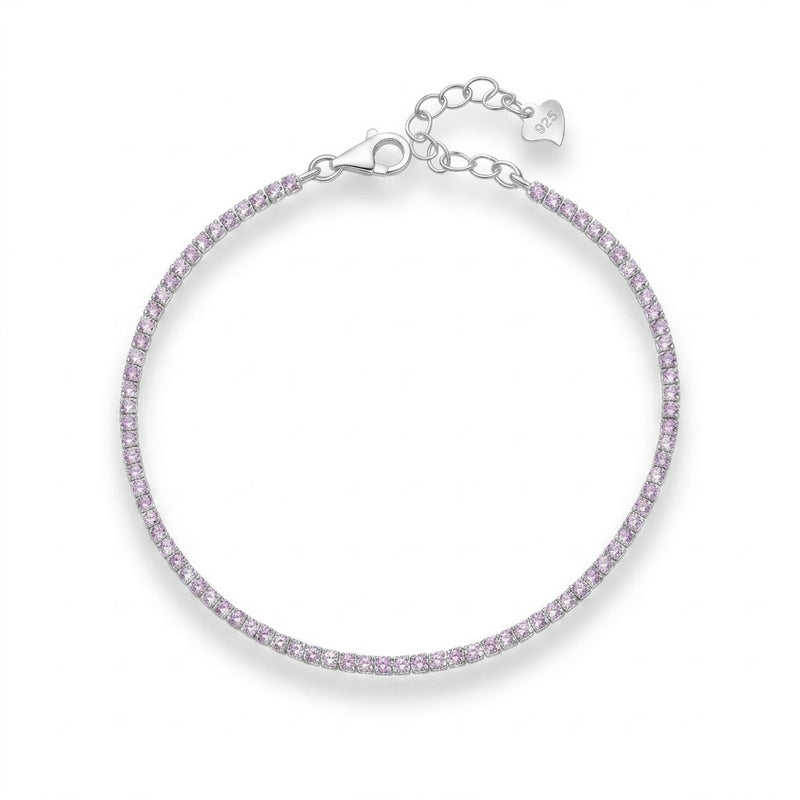 Pulsera Tenis Circones Púrpuras 2 mm