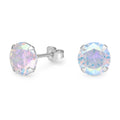 Aros Pegados Circón Circular Tornasol 8 mm