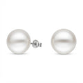 Aros Pegados Perla Achatada Blanca Sintética 12 mm