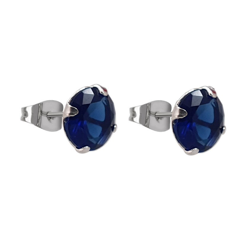Aros Circón Azul Plata 925