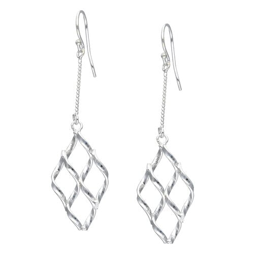 Aros Rombo Ondulado Plata 925