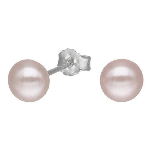 Aros Perla Rosado Plata 925
