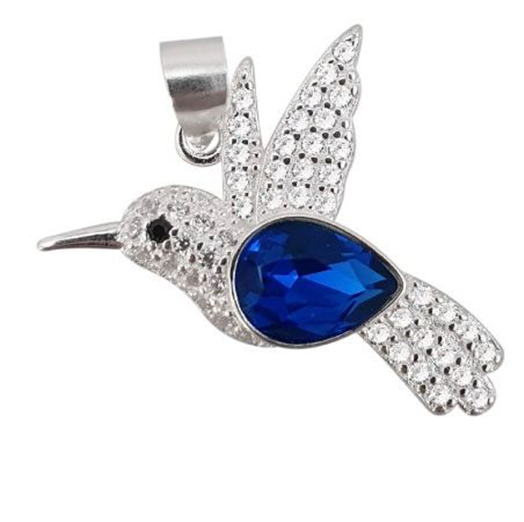 Colgante Colibrí Circón de Color Plata 925