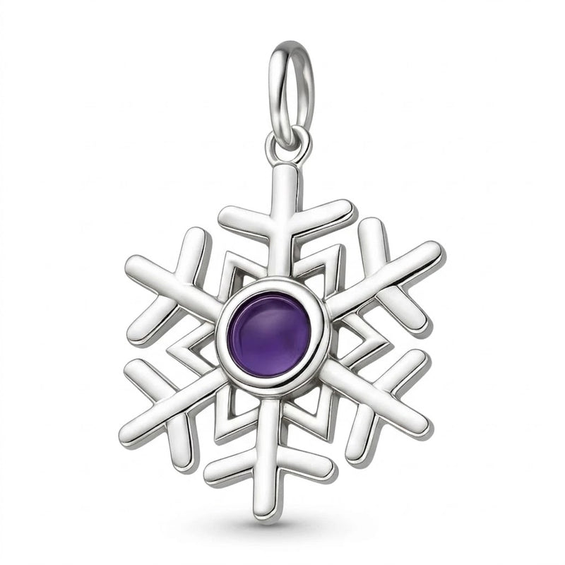 Colgante Copo Nieve Circón Púrpura