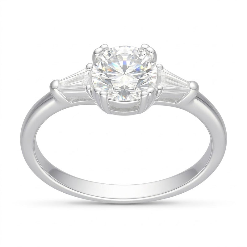 Anillo Solitario Moissanita Circones Laterales