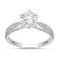 Anillo Solitario Moissanita Microcircones Laterales