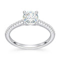 Anillo Solitario Moissanita Microcircones Laterales