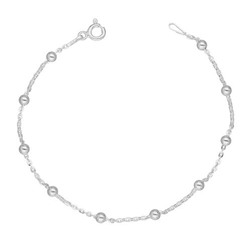 Pulsera Tradicional Aplastado con Esferas Plata 925