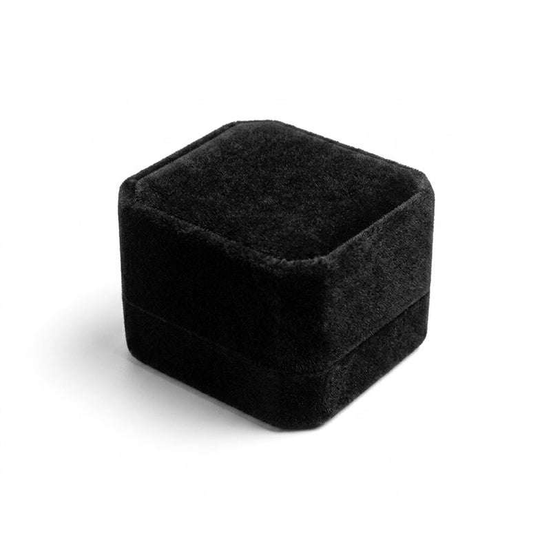 Caja Anillo Terciopelo Negra