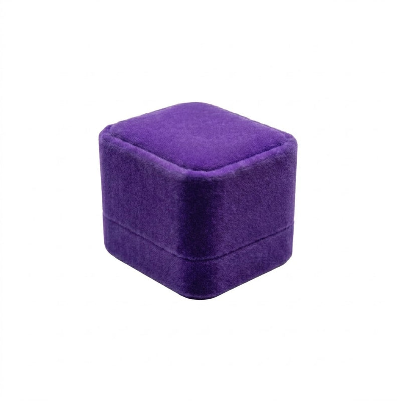 Caja Anillo Alta Terciopelo Púrpura
