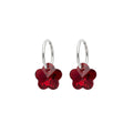 Aros Argollas Flor Roja 14 mm
