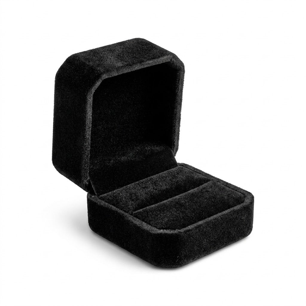 Caja Anillo Terciopelo Negra