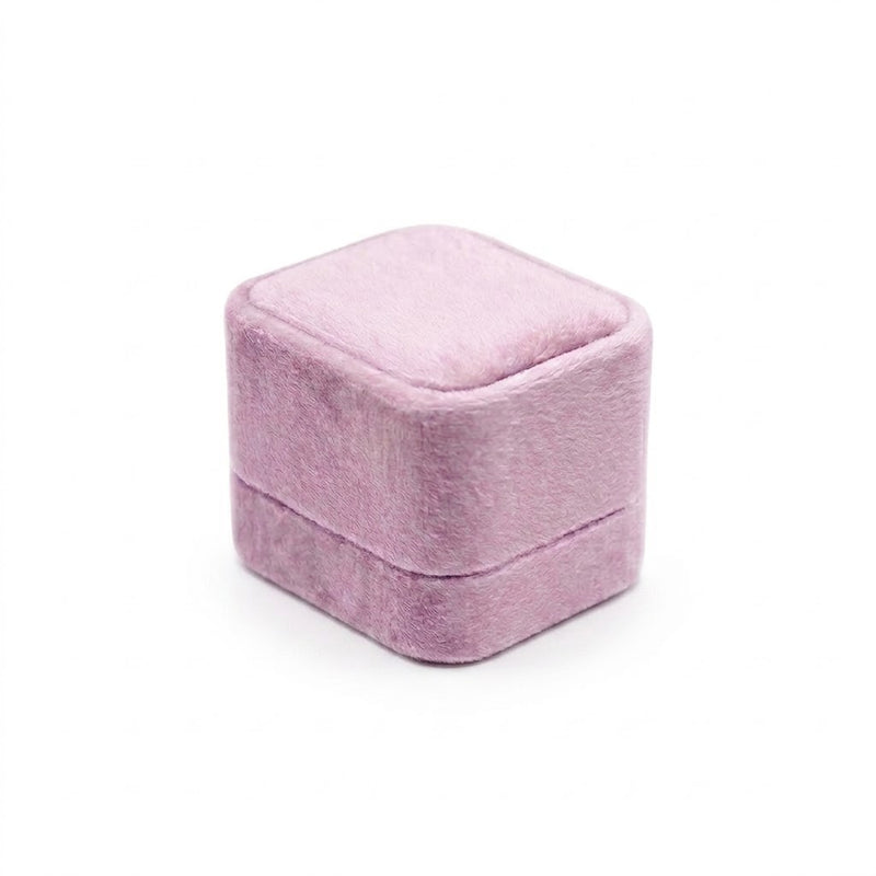 Caja Anillo Alta Terciopelo Rosa