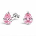 Aros Pegados Circón Gota Rosa 6.5 mm