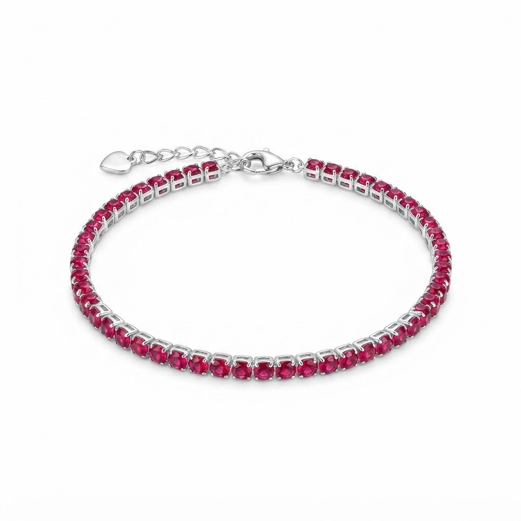 Pulsera Tenis Circones Rojos 3 mm