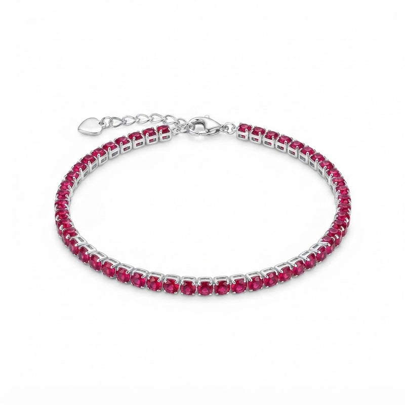 Pulsera Tenis Circones Rojos 3 mm