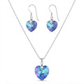 Collar Cadena Veneciana + Aros y Colgante Corazón Cristales Swarovski® 45 cm