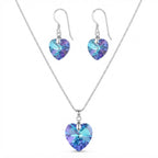 Collar Cadena Veneciana + Aros y Colgante Corazón Cristales Swarovski 45 cm